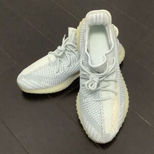 Adidas Yeezy Boost FW 3043 Light Blue Knit Sneakers, Size 10.5